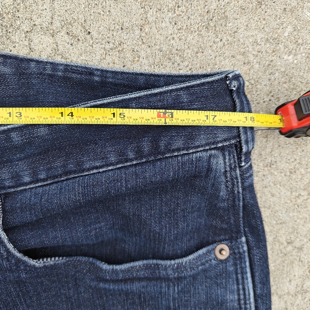 Duluth Trading Sz 12 Dark Wash Stretch Mid Rise Double Knee Shaping Curvesetter - Picture 11 of 11